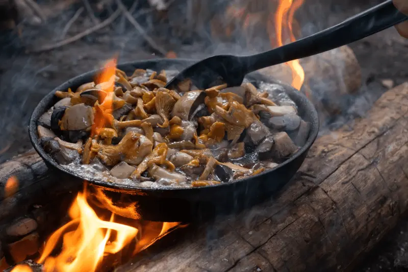 Praktisk Svampstuvning och Recept i Husvagnen